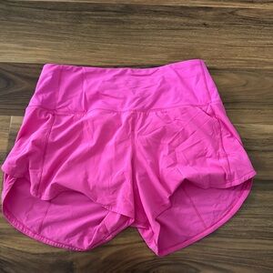 Sonic pink lululemon speed up shorts